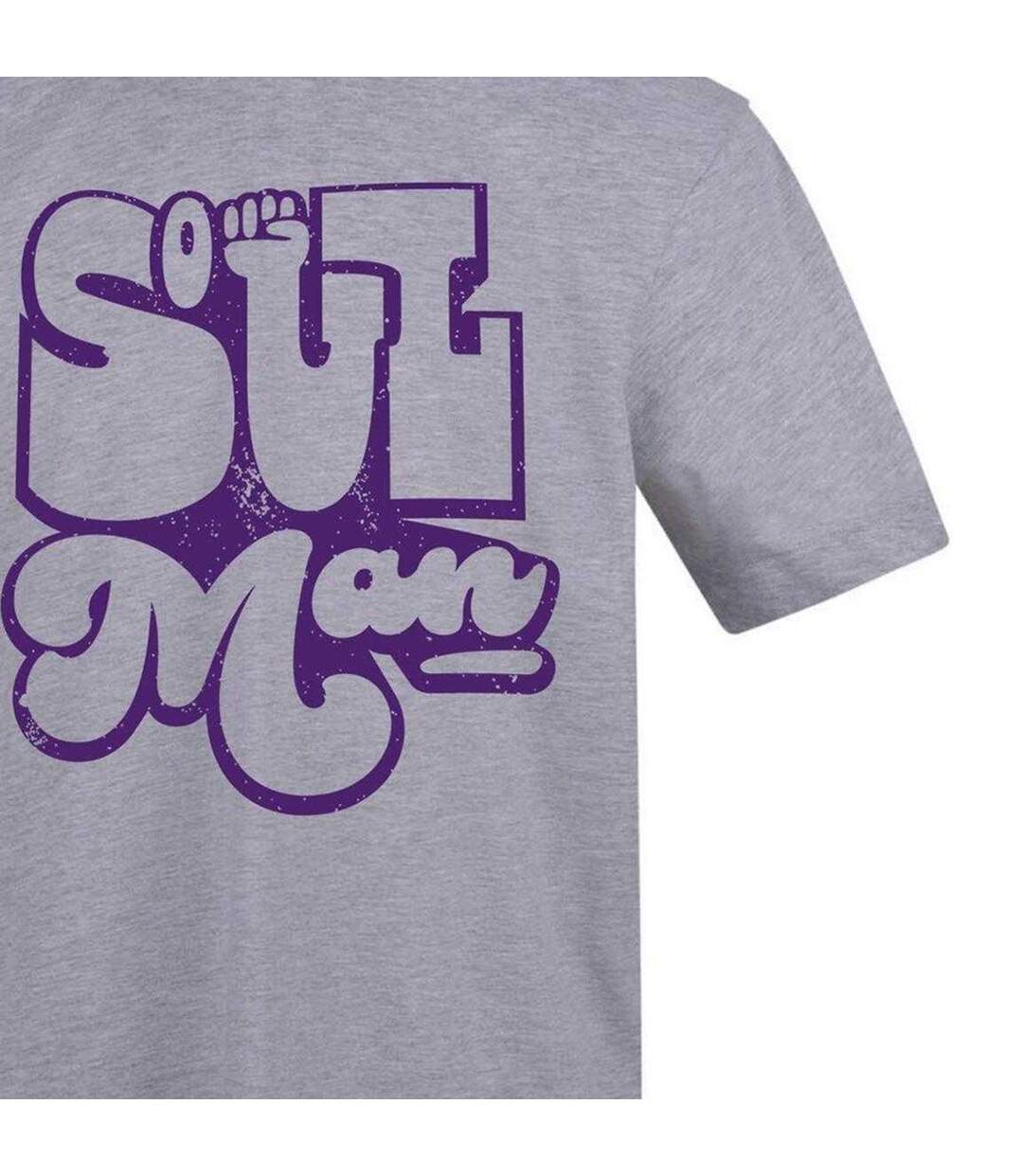 Unisex Adult Soul Man Printed Cotton T-shirt Grey AWD-2