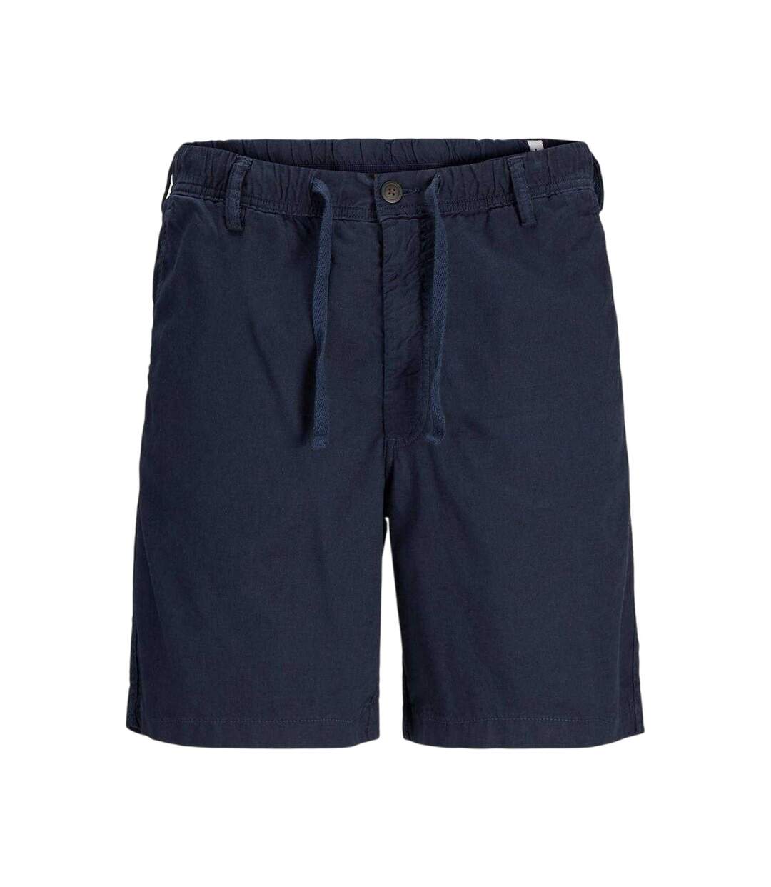 Mens Linen Blend Shorts Dark Navy Jack And Jones-1