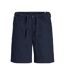 Mens Linen Blend Shorts Dark Navy Jack And Jones-1