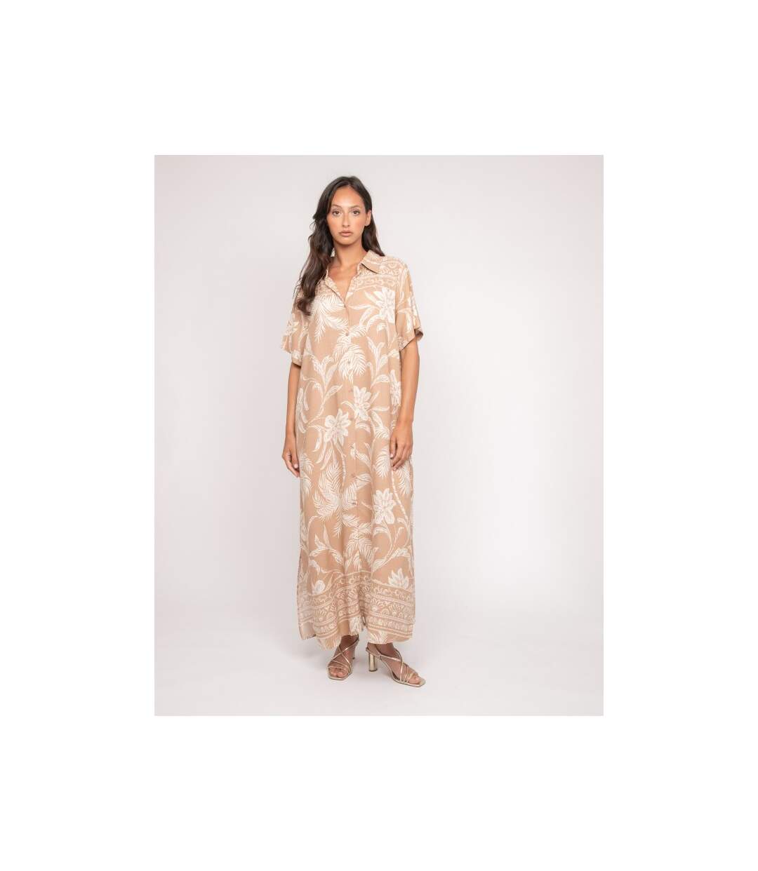 Robe chemise longue motifs ILIAGO - Dona X Lisa-4