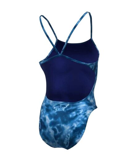 Maillot De Bain 1 Pièce Motif/style Logo Tie-dye Femme Bleu Nike