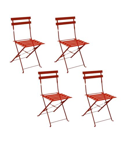 Lot de 4 chaises de jardin pliables en métal Palma - Orange