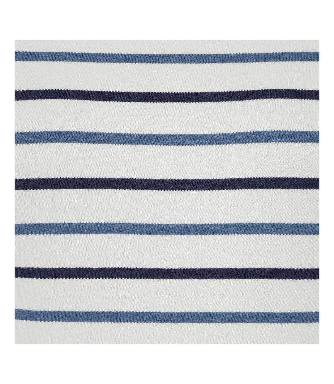 Womens/ladies Breton Colour Stripe Long-sleeved T-shirt Blue Lazy Jacks-3
