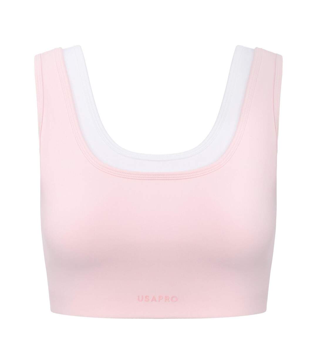 Womens/ladies Pro Layered Sports Bra Light Pink USA Pro-1