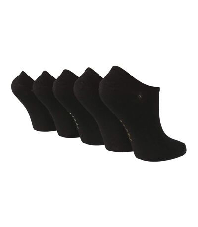 5 Pack Ladies Plain Contrast Liner Socks