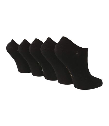 5 Pack Ladies Plain Contrast Liner Socks