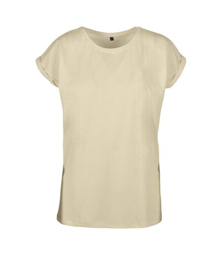 Build Your Brand Womens/Ladies Extended Shoulder T-Shirt (Soft Yellow) - UTRW8374