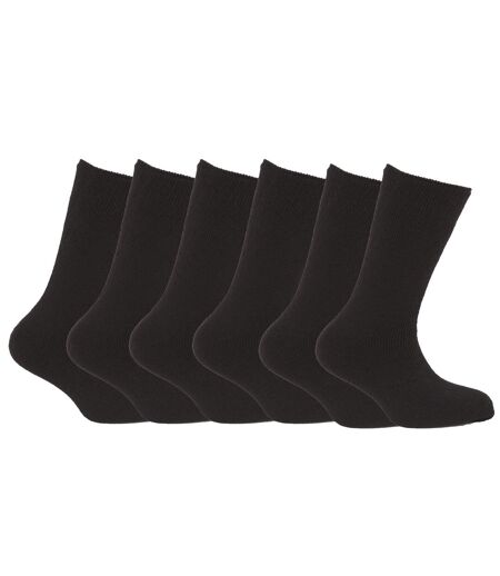FLOSO Mens Premium Quality Multipack 1.9 Tog Thermal Socks (Pack Of 6) (Black) - UTMB124
