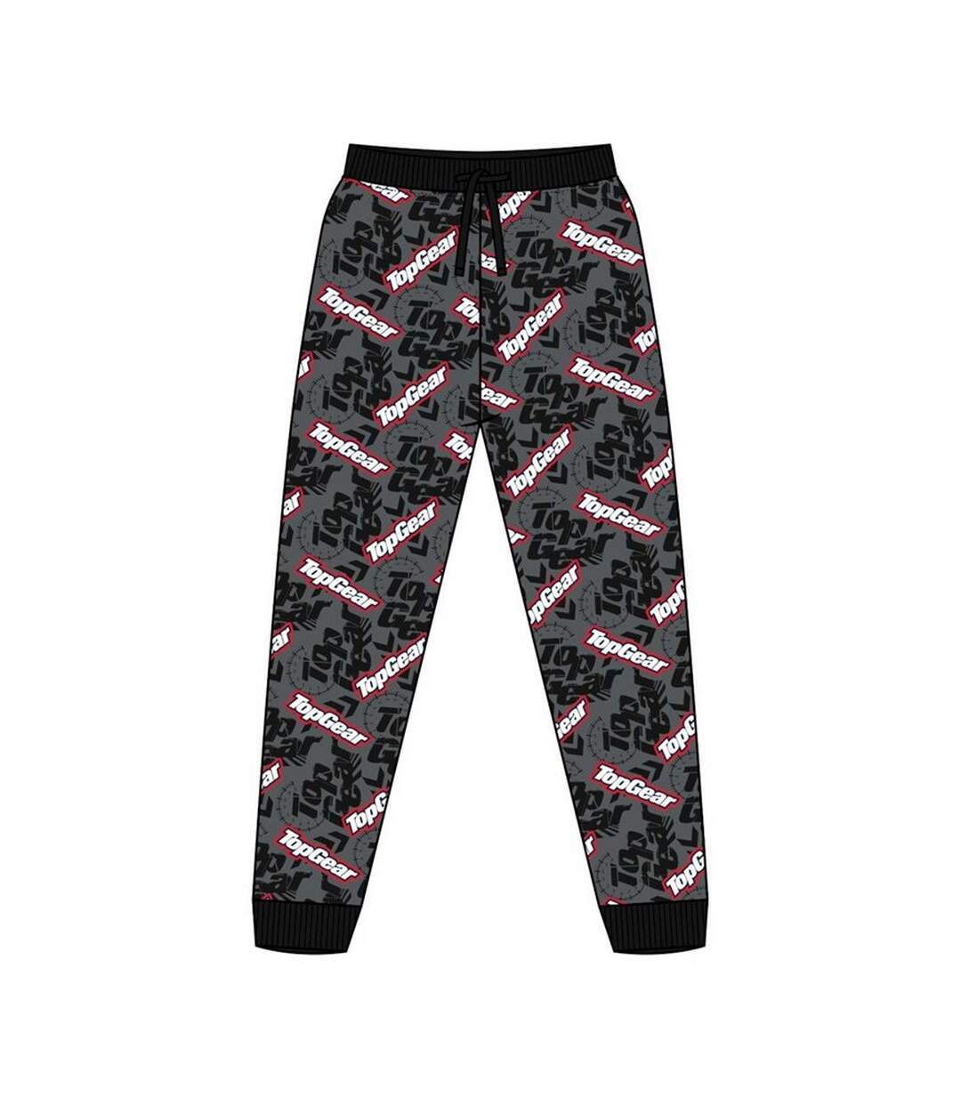 Top Gear Pantalon de détente pour hommes (Noir/Gris) - UTUT1082-1