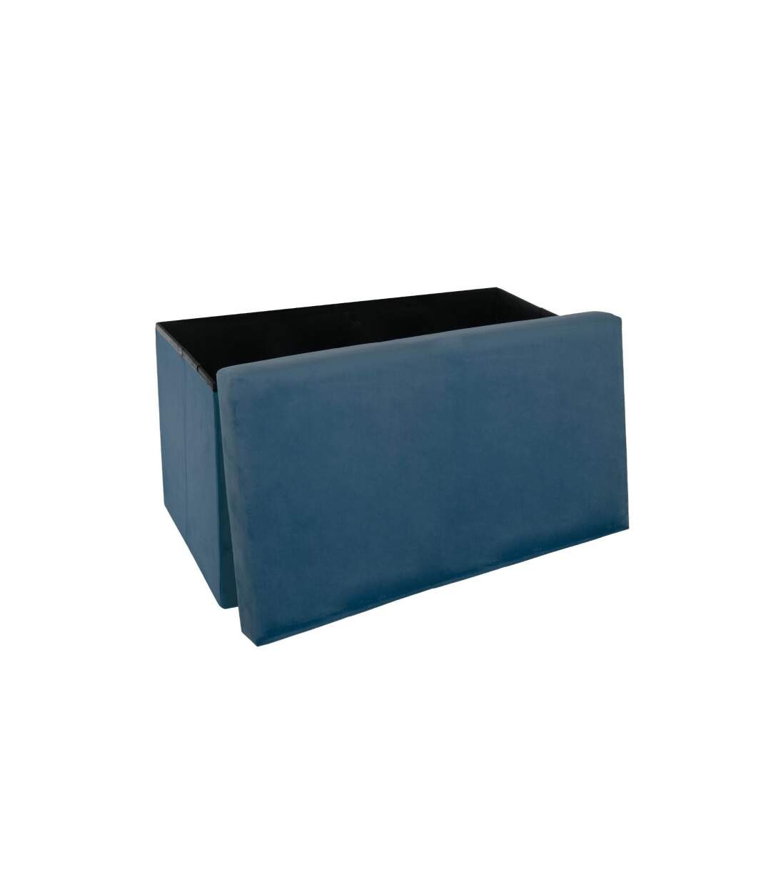 Pouf Pliable en Velours Tess 76cm Bleu-2