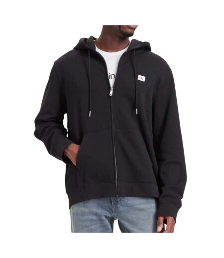 Sweat zippé noir homme calvin klein jeans badge
