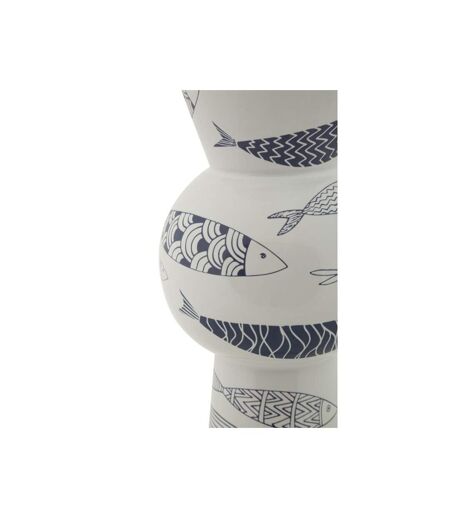 Vase Haut en Céramique Poissons 38cm Multicolore