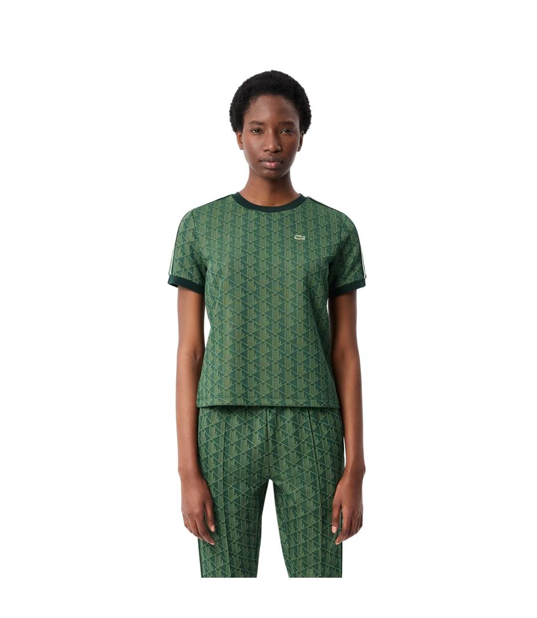 T-shirt Motif/style Monogramme Femme Vert Lacoste-3