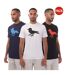 Lot De 3  T-shirts Cali Crown Homme Noir Blanc Modern Amusement-1