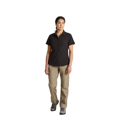 Womens/ladies Expert Kiwi Short-sleeved Shirt Black Craghoppers