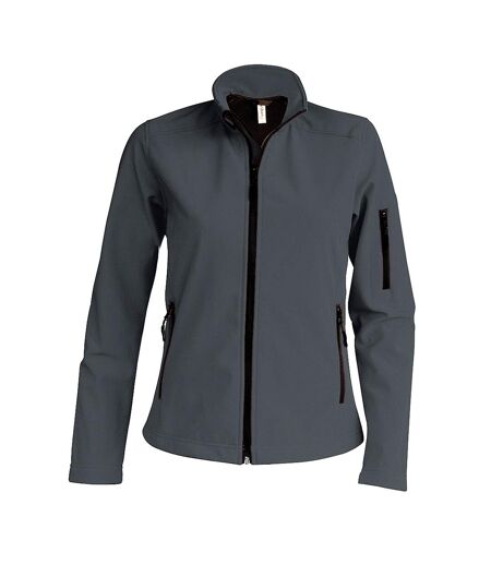 Womens/ladies Soft Shell Jacket Titanium Kariban