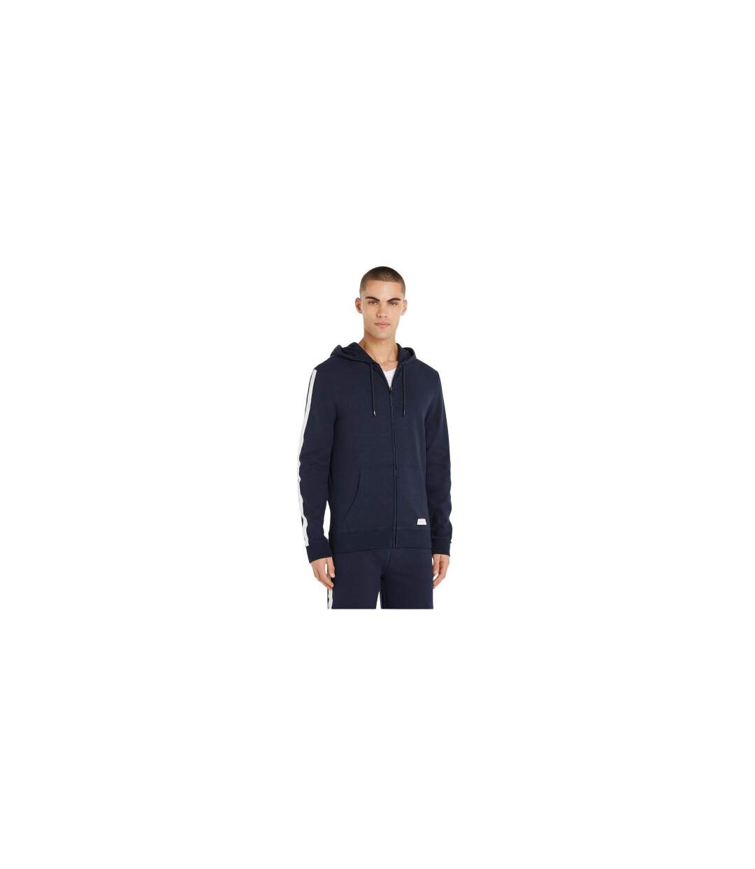 Mens Long-sleeved Full Zip Hoodie Desert Sky Tommy Hilfiger-1