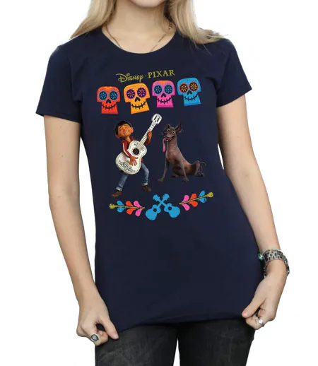 Disney - T-shirt COCO MIGUEL LOGO - Femme (Bleu marine) - UTBI14188