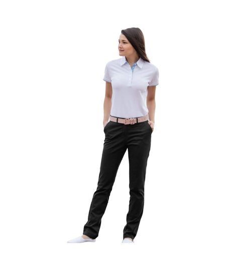 Front Row Womens/Ladies Cotton Rich Stretch Chino Trousers/Pants (Black)