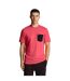 Mens contrast pocket t-shirt electric pink/dark navy Lyle & Scott