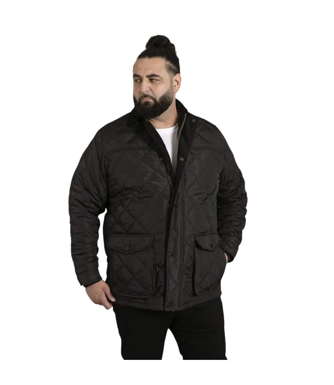 Mens D555 Harborough Quilted Kingsize Jacket Black Duke-1