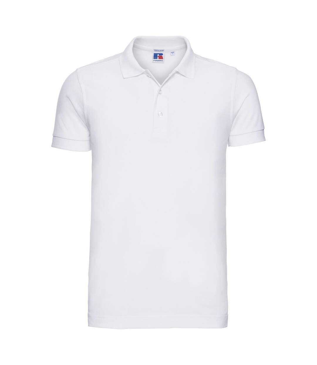 Polo À Manches Courtes En Stretch Pour Hommes Blanc Russell-1
