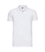 Polo À Manches Courtes En Stretch Pour Hommes Blanc Russell-1