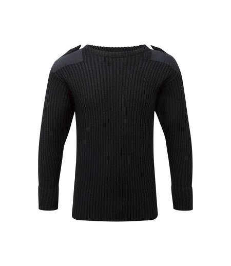 Mens crew neck combat jumper black Fort