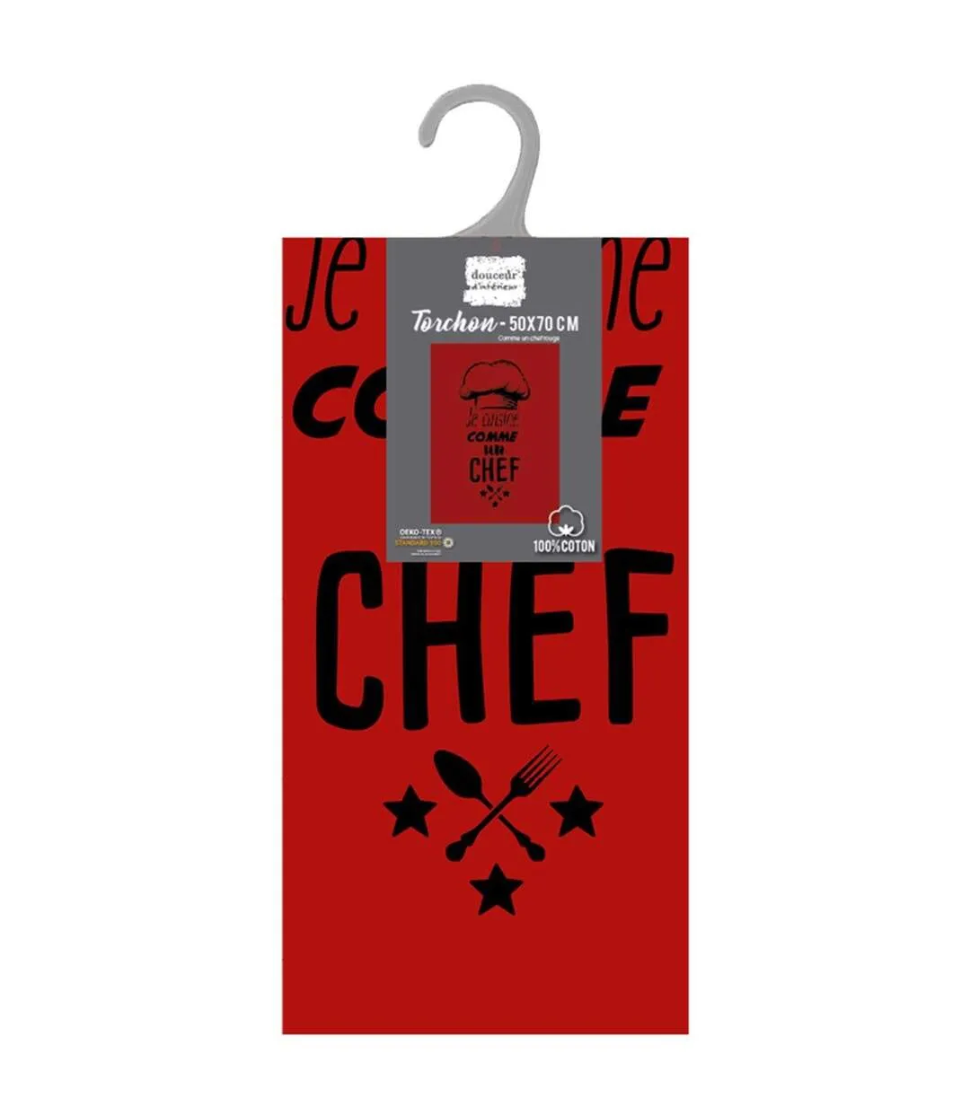 Torchon de Cuisine Comme un Chef 50x70cm Rouge-5