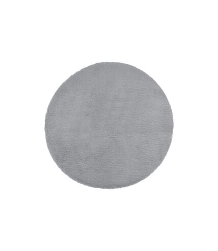 Tapis Rond Imitation Fourrure Doucea 80cm Gris