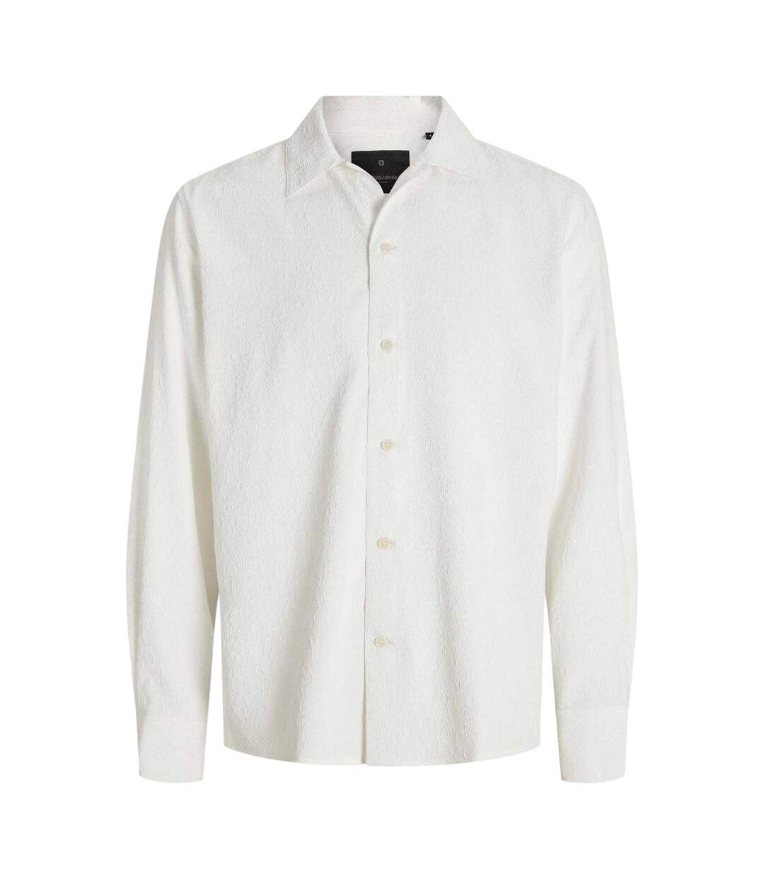 Mens Jacquard Shirt White Jack And Jones-2
