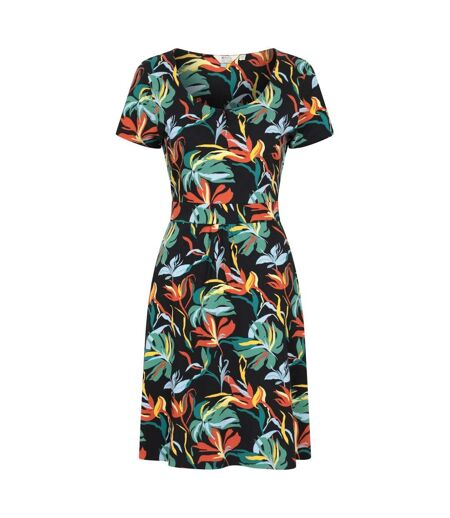 Womens/ladies Orchid Leaves Dress Jet Black Mountain Warehouse