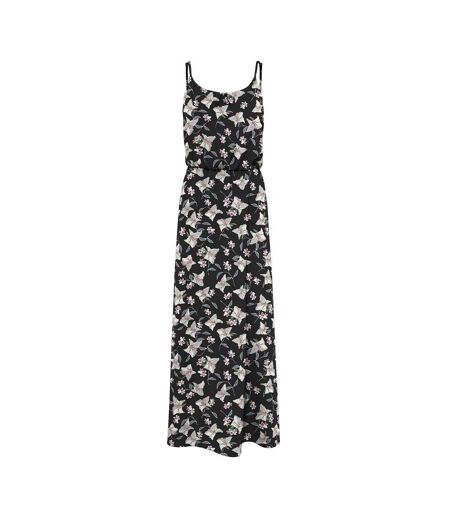 Robe longue noire/rose à fleurs femme only nova