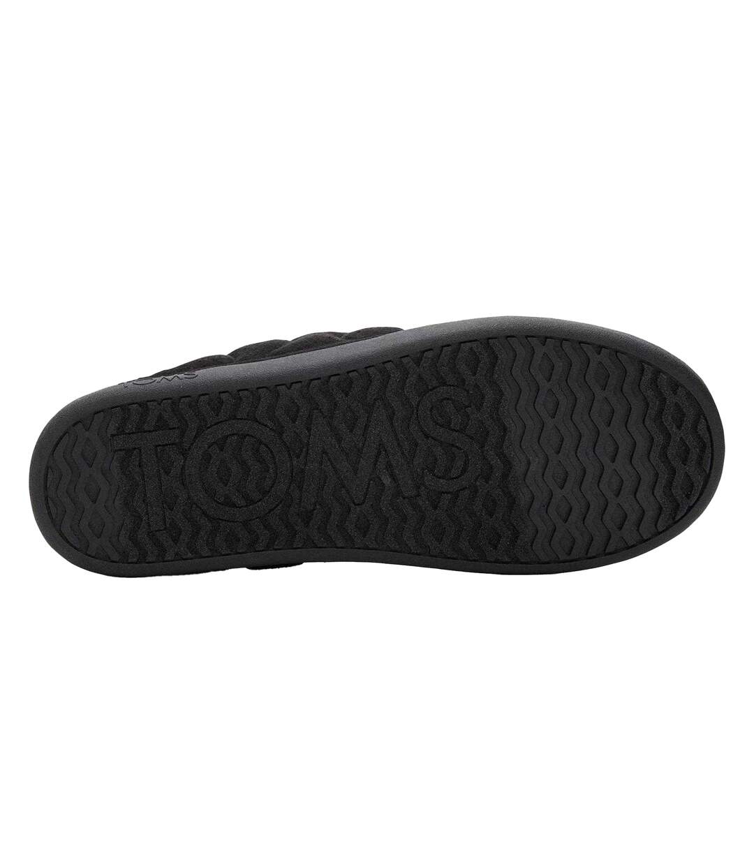 Womens/ladies Quilted Slippers Black Toms-4
