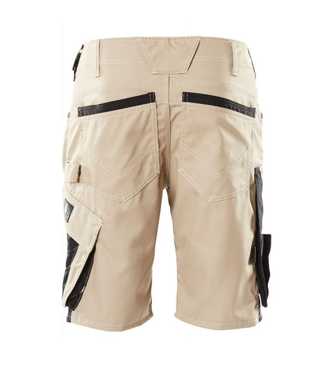 Mens Unique Work Shorts Light Khaki Black Mascot-2