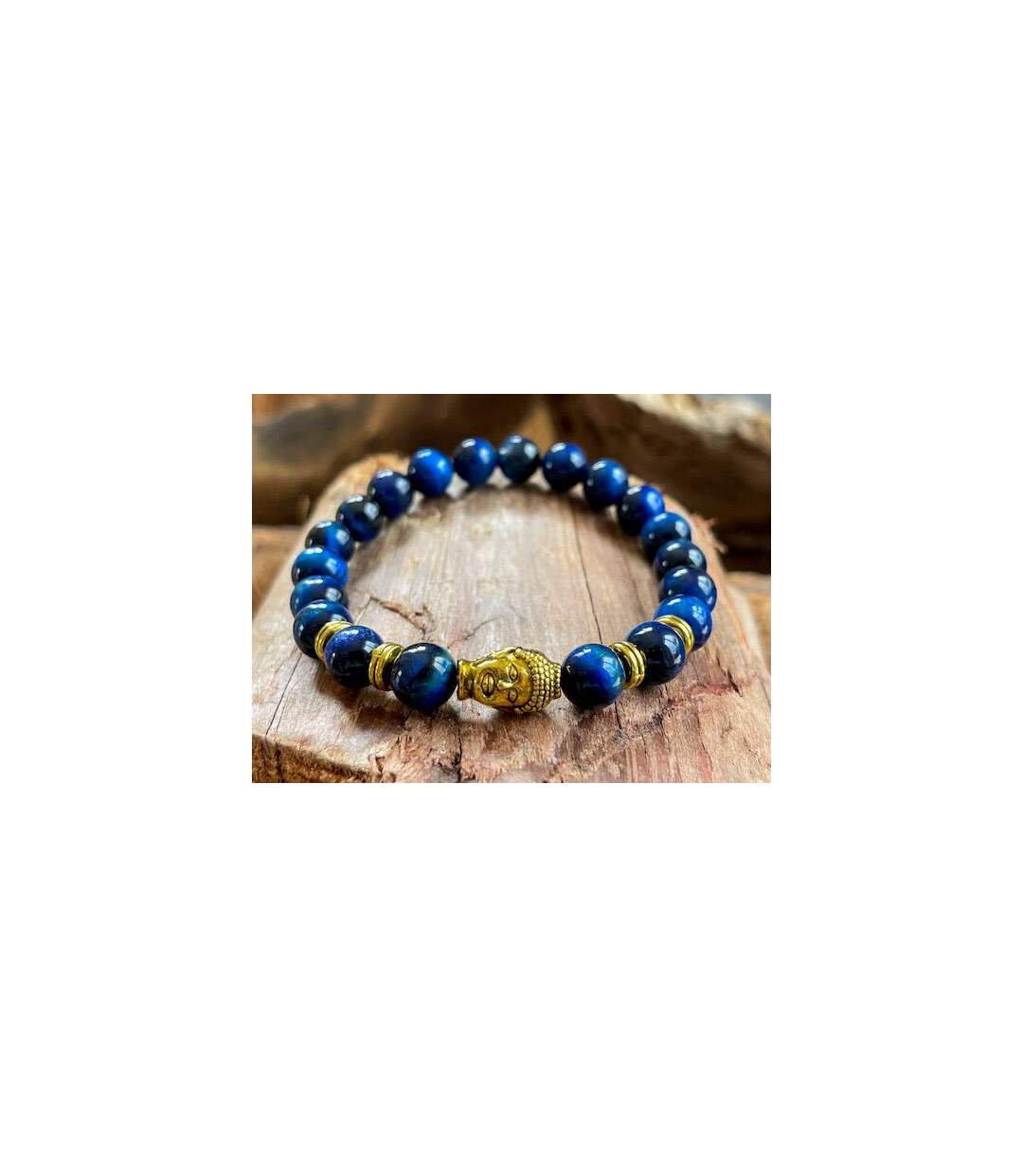 Bracelet en oeil de tigre bleu