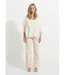 Blouse col V boutonnée à volants-3