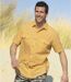 Chemise manches courtes en lin et coton homme - jaune