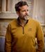 Pack of 2 Men's Cotton Zip-Neck Tops - Black Ochre-5