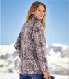Women's Pink Leopard Print Fleece Jacket - Full Zip Atlas For Men