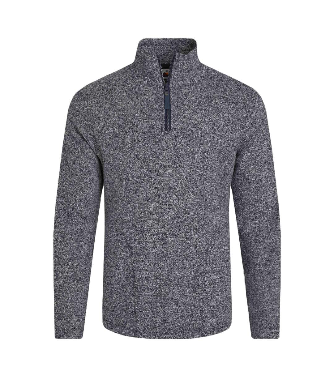 Mens laramie snow marl quarter zip fleece navy Weird Fish-1