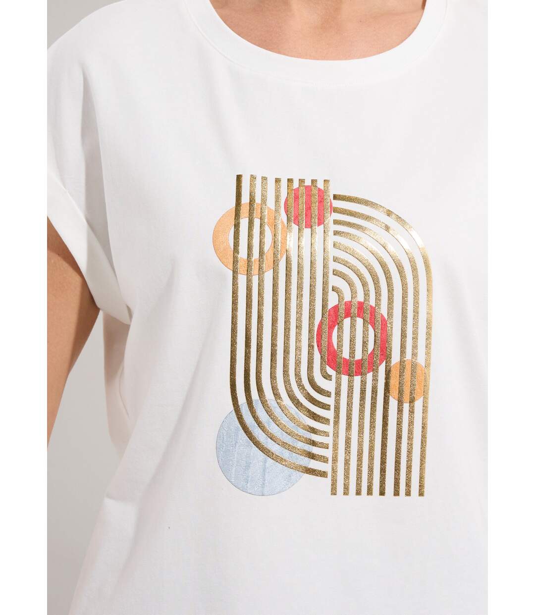 T-shirt coton avec sérigraphie Art déco-4