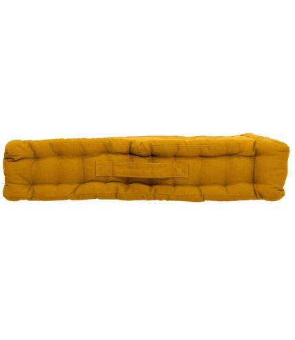 Coussin de sol Panama avec poignée - 50 cm x 50 cm - Jaune moutarde