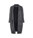 Womens/ladies Notch Neck Relaxed Fit Coat Dark Grey Pieces-2