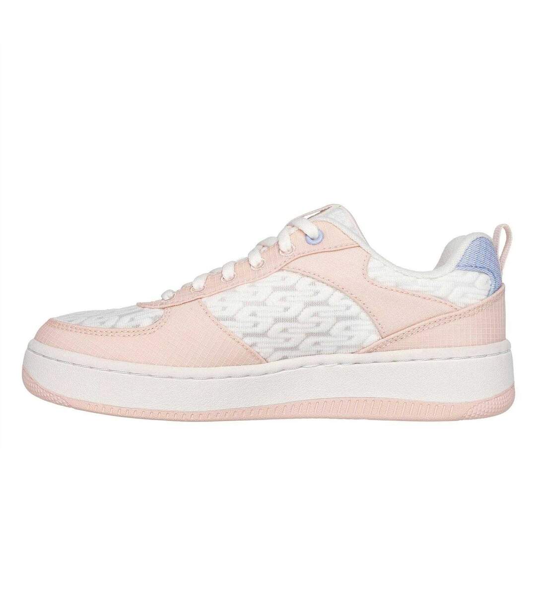 Baskets Sport Court Femme Blanc Cassé Rose Skechers-2