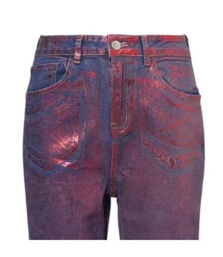 Jean Motif/style Métallisé Lupe Femme Rouge AmyLynn
