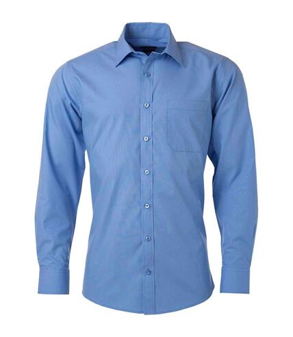 chemise popeline manches longues - JN678 - homme - bleu aqua