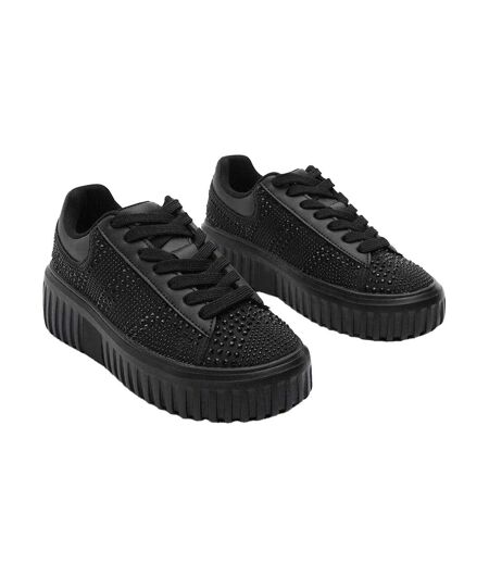Baskets Motif/style Strass Femme Noir Where´s That From