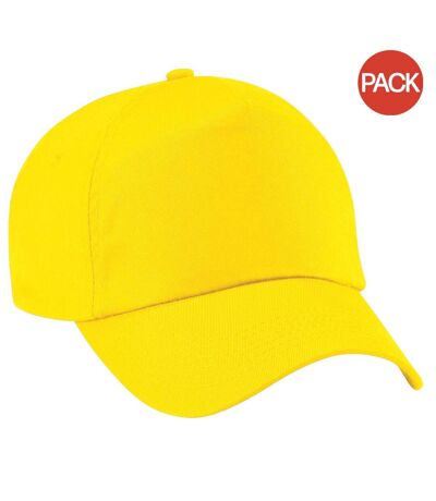 Lot de 2  casquettes de baseball adulte jaune Beechfield