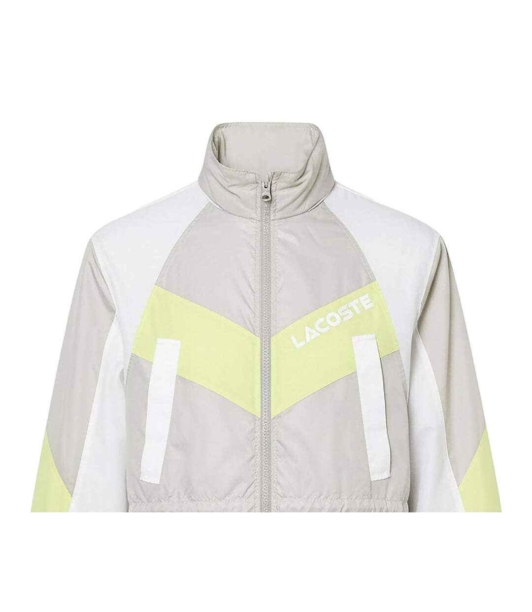 Womens/ladies Colour Block Oversized Hooded Jacket Grey Lacoste-4